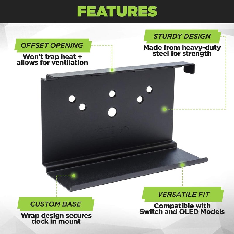 HIDEit Mounts Switch Wall Mount - American Company, Steel Mount for Nintendo Switch and Nintendo Switch OLED to Safely Store Your Switch Console - Image 4